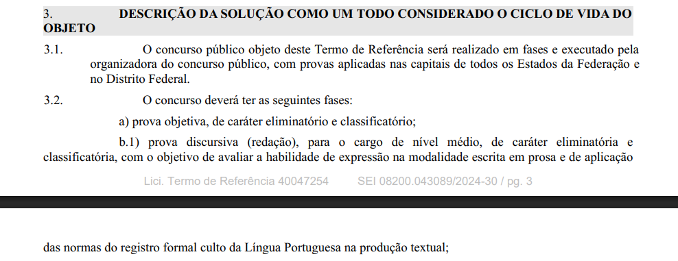 Redação concurso da PF Administrativo