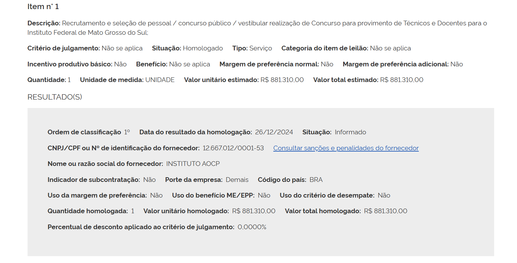 Banca definida do concurso IFMS