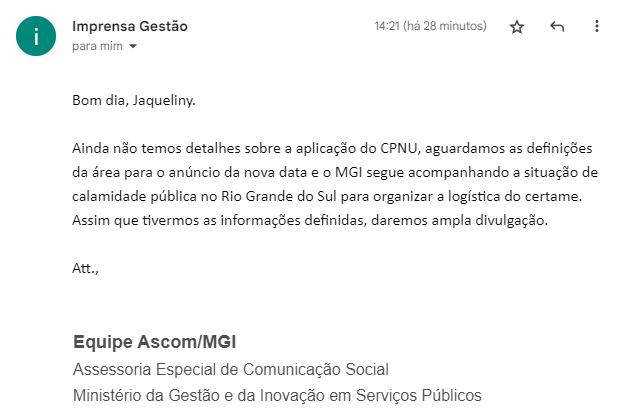 Resposta MGI